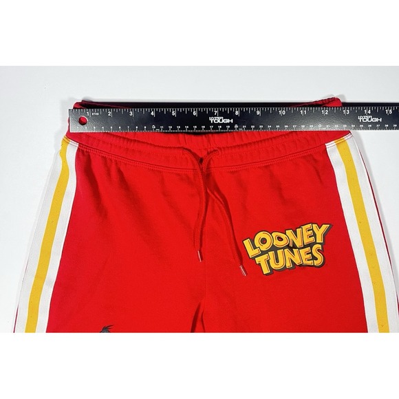 Looney Tunes Sweatpants Womens Small Red Fleece Characters Logo Wear - Picture 3 of 7